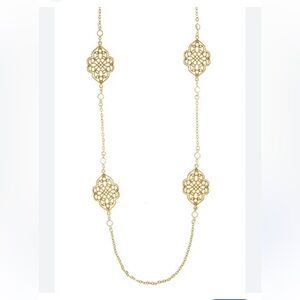Baz & Bea Gold Filigree Long Necklace